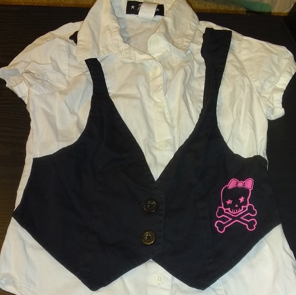 Girls button top